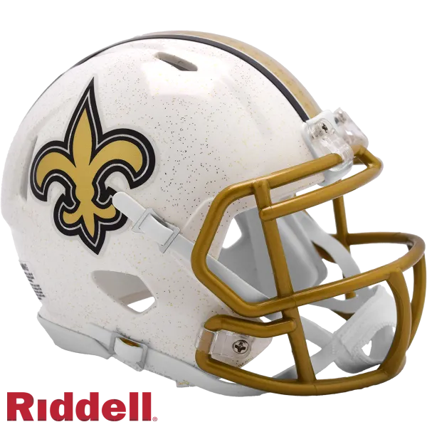 New Orleans Saints On-Field 2025 alternativen Geschwindigkeit Mini-Helm