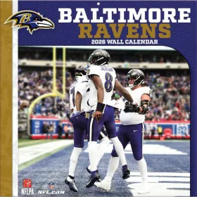 Baltimore Ravens 12" x 12" 2026 Wall Calendar Front