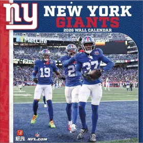 New York Giants 12" x 12" 2026 Calendrier mural Front