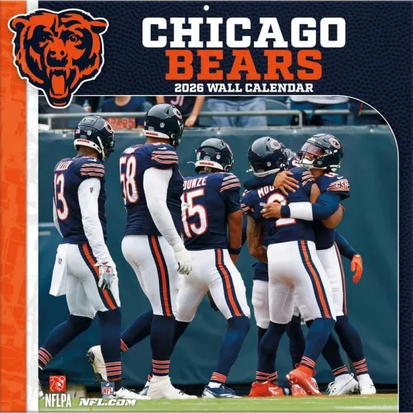 Chicago Bears 12" x 12" 2026 vægkalender forside