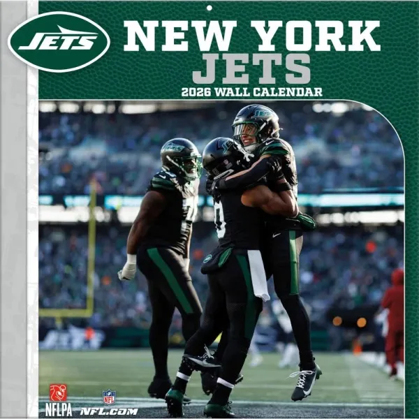 New York Jets 12" x 12" 2026 Väggkalender Framsida