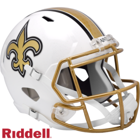 New Orleans Saints 2025 auf Filed Alternate Geschwindigkeit Replica Helm Seite