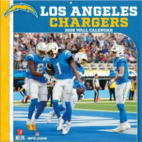 Los Angeles Chargers 12" x 12" 2026 Wall Calendar Front