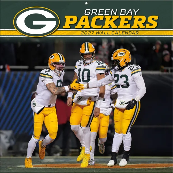 Calendario de pared de los Green Bay Packers, 12" x 12", 2027