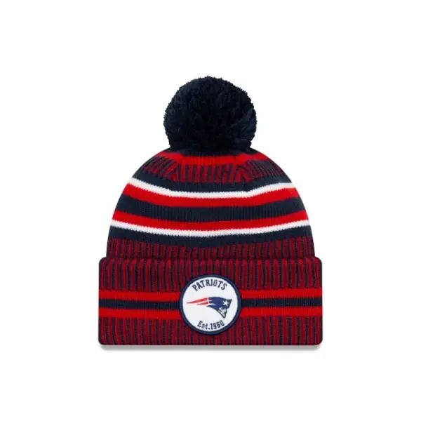 Gorro con Borla de la Línea Lateral New England Patriots New Era