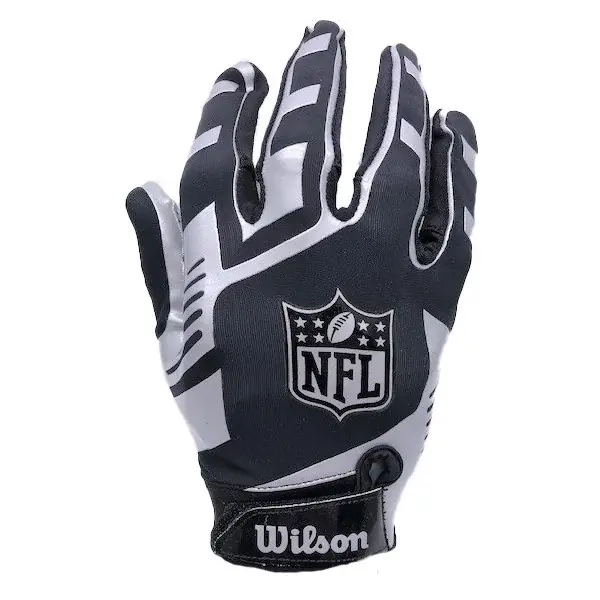 Wilson NFL Stretch Fit Receiver-Handschuhe Silber Rückseite