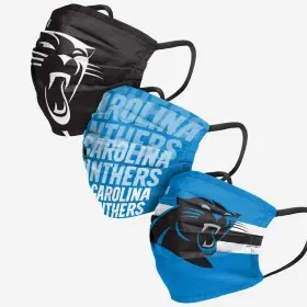 Cubrebocas Carolina Panthers Paquete de 3