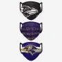 Mascarillas del equipo Baltimore Ravens paquete de 3