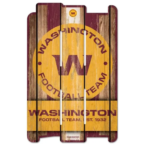 Letrero de Madera de la Cerca de Fútbol de Washington
