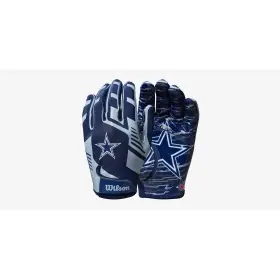 Wilson NFL Stretch Fit Guanti da Ricevitore per Giovani - Dallas Cowboys