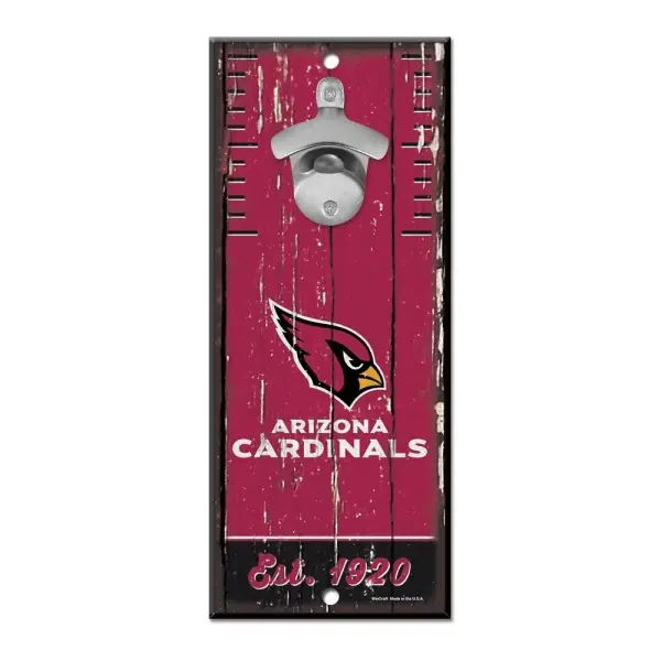 Letrero Abrebotellas de los Arizona Cardinals 5" x 11"