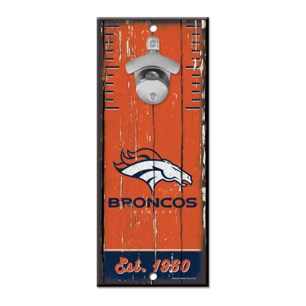 Abridor de Botellas con Letrero de Denver Broncos 5" x 11"