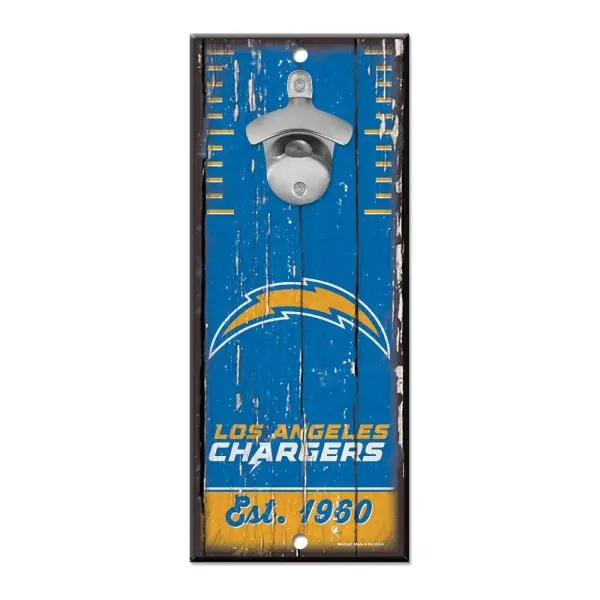 Los Angeles Chargers flaskeåbner skilt 5" x 11"