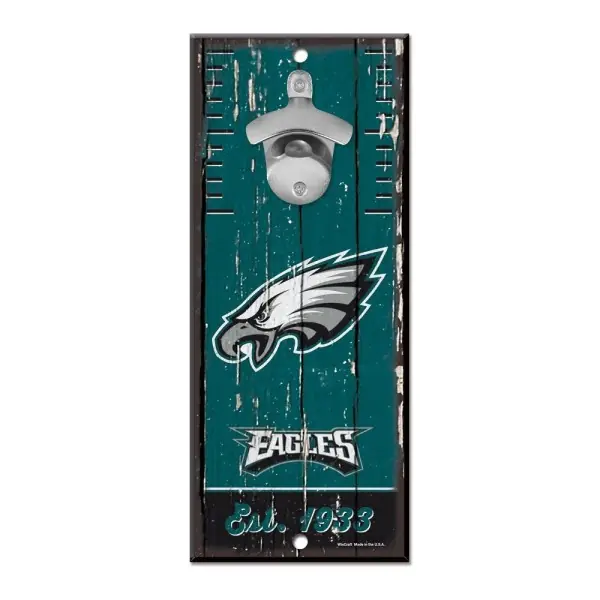 Letrero abrebotellas de los Philadelphia Eagles 5" x 11"