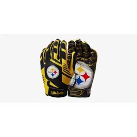 Wilson NFL Stretch Fit Youth Receivers Handsker - Pittsburgh Steelers