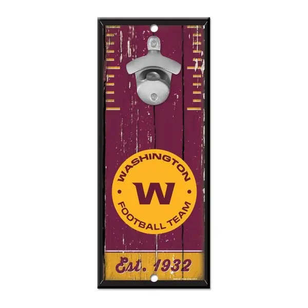 Enseigne Décapsuleur Équipe de Football de Washington 5" x 11"