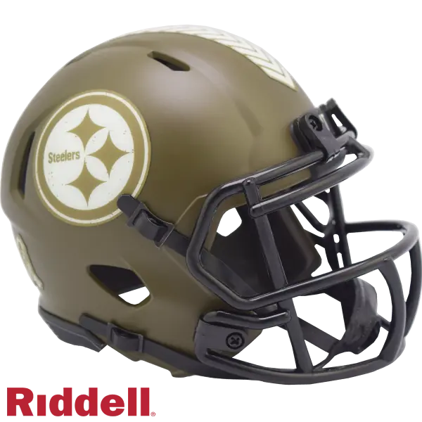 Casco Miniatura de Velocidad Salute To Service de los Pittsburgh Steelers Riddell
