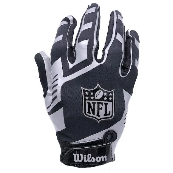 Wilson NFL Stretch Fit Receiver Gloves Silver Back