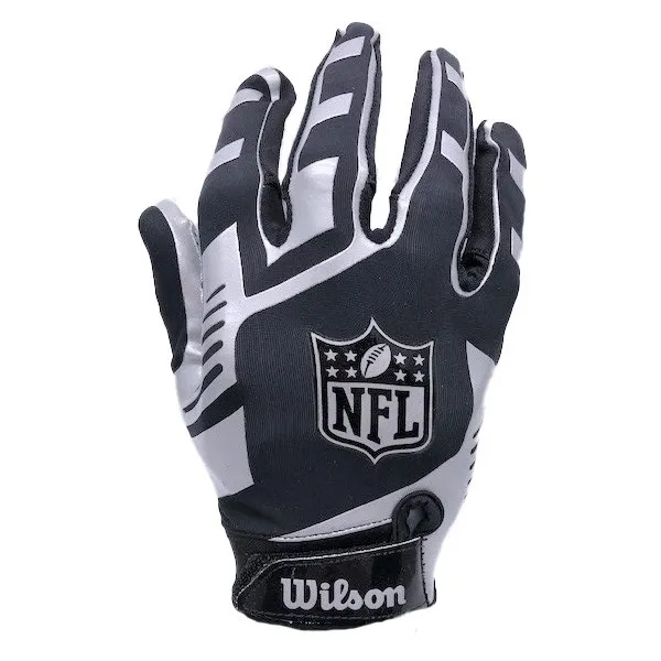 Wilson NFL Stretch Fit Receiver Gloves Silver Back