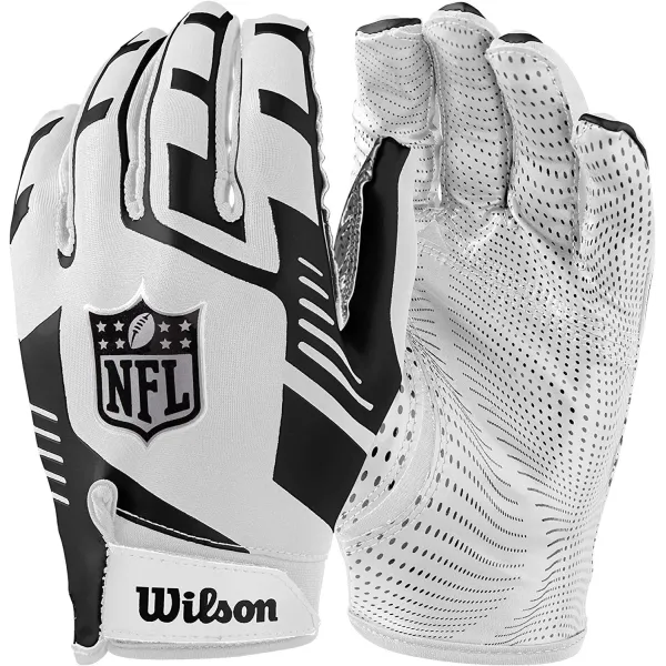 Guantes de receptor Wilson NFL Stretch Fit Blancos