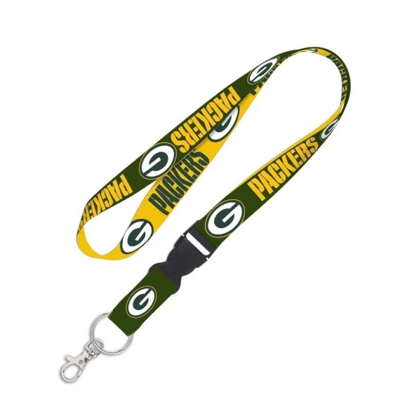 Green Bay Packers 1" Lanyard avec boucle détachable