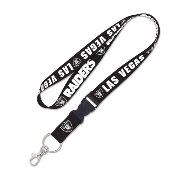 Las Vegas Raiders Blackout Lanyard w / abnehmbare Schnalle 1"