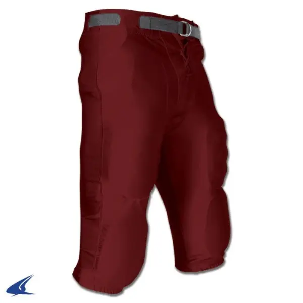 Pantalones de cintura con ranuras color granate