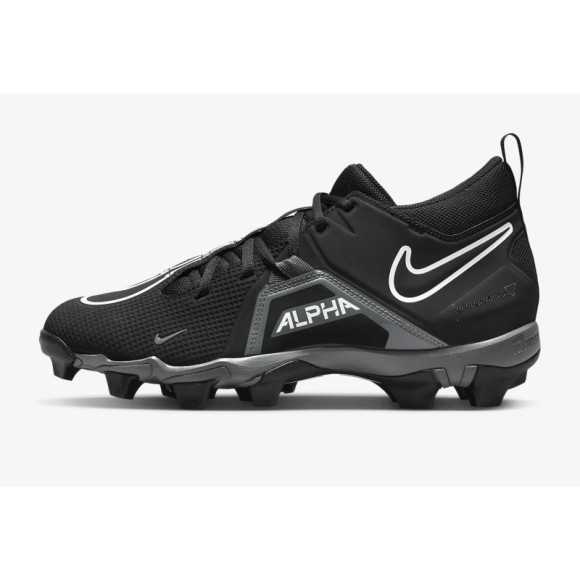 Tacos Nike Alpha Menace 3 Shark (ajuste ancho) Negro Lateral