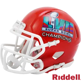 Côté gauche du mini casque des champions du Super Bowl 57 des Kansas City Chiefs