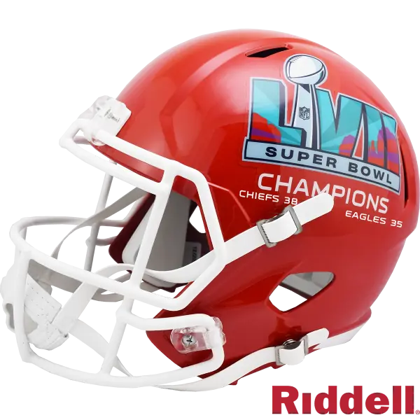 Casque réplique des champions du Super Bowl 57 des Kansas City Chiefs côté gauche