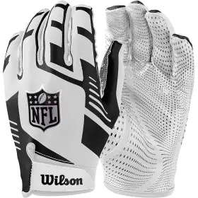 Guantes de receptor ajustados Wilson NFL blancos