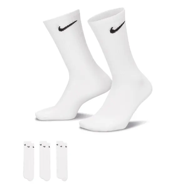 Calze Nike Dri-Fit Crew 3 paia Bianche