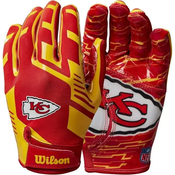 Gants de receveur adulte Wilson NFL Stretch Fit des Kansas City Chiefs