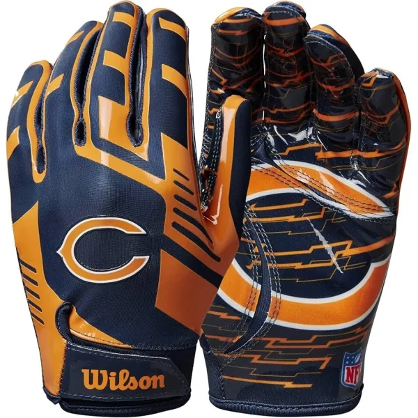 Guantes de receptor adulto Wilson NFL Stretch Fit de los Chicago Bears