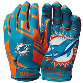 Guantes de receptor adulto Wilson NFL Stretch Fit Miami Dolphins